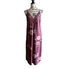 INC International Concepts Intimates Floral Slip Dress Night Gown Midi Maxi Med
