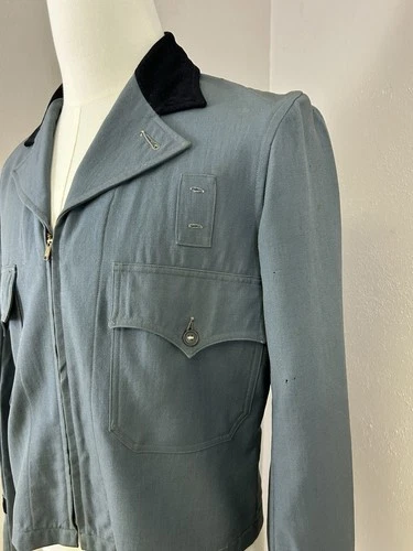 Vintage 50s Mens Taxi Bus Driver Uniform Jacket Workwear Zip Front  Maier-Lavaty image 2