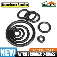 NBR Nitrile Rubber O Rings Seal 6mm Cross Section 5-478mm ID O Rings 70 degree
