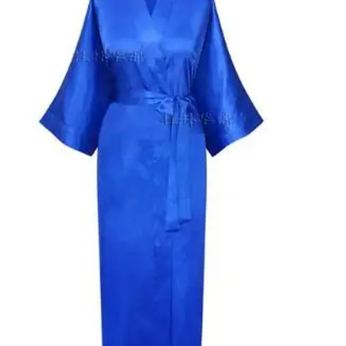 Women Silk Satin Long Wedding Bride Bridesmaid Robe Kimono Robe - Picture 23 of 70