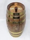 Vintage Coopered Oak & Brass Bound Brandy Barrel Mancave Bar Prop