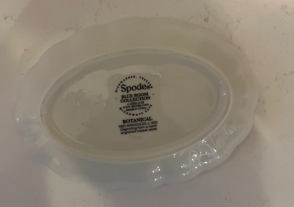 Prato de condimento SPODE ENGLAND azul sala botânica 6"" - Imagem 4 de 4