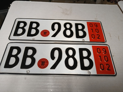 Pair Authentic Genuine German Export Transit License Plates  Boblingen district