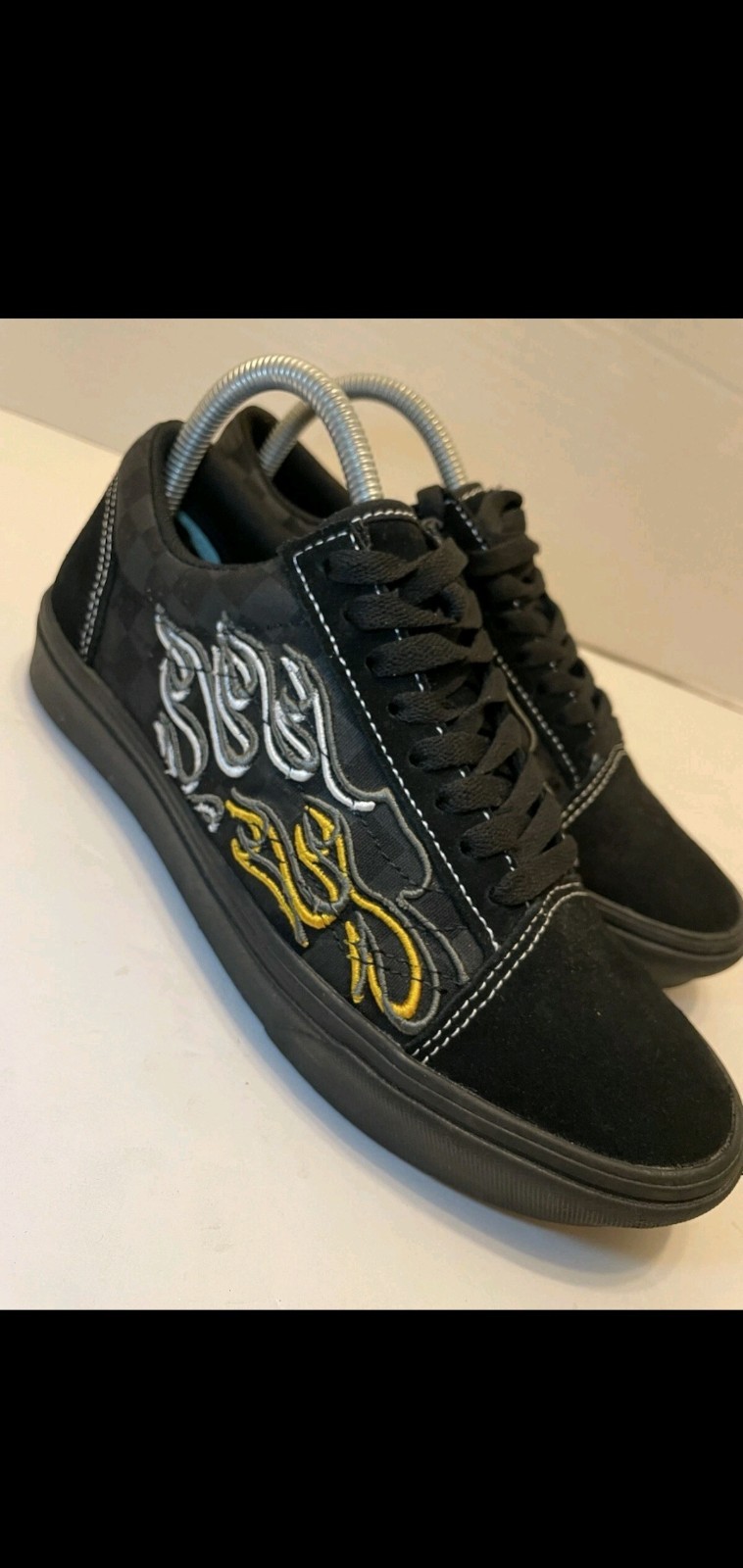 VANS ComfyCush Old Skool Flame Pattern Black Canv… - image 1