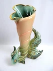 Vintage HULL MCM Pottery Angel Fish Vase Planter 22k Gold Highlights Capo Style