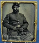 VERY RARE 1/6th plate Tintype Civil War Black Union Soldier