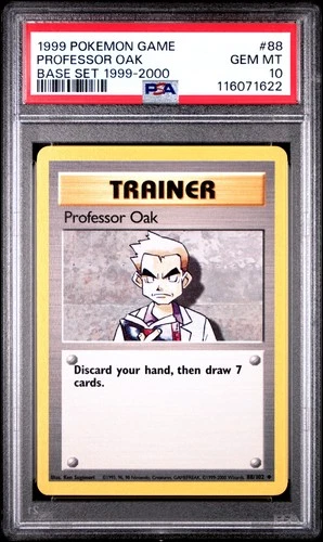 1999 POKEMON GAME BASE SET 1999-2000 #88 PROFESSOR OAK PSA 10