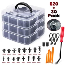 Qty650 Car Retainer Auto Fasteners Push Trim Plastic Clips Pin Rivet Bumper Kit