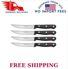 WÜSTHOF Gourmet 4-Piece Steak Knife Set, Black