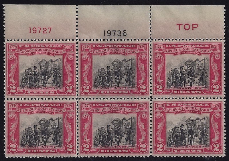651 - Huge Color Shift Error / EFO Plate Block of 6 W/VF-SUP centering Mint NH