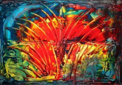 Harald H. Bader (H.H.Freudsmich) - RAINFOREST 24 - Evening- Acryl auf Lwd -2025