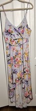 Fantastic Fawn Women’s Floral Adjustable Straps Sleeveless High Low Dress Large