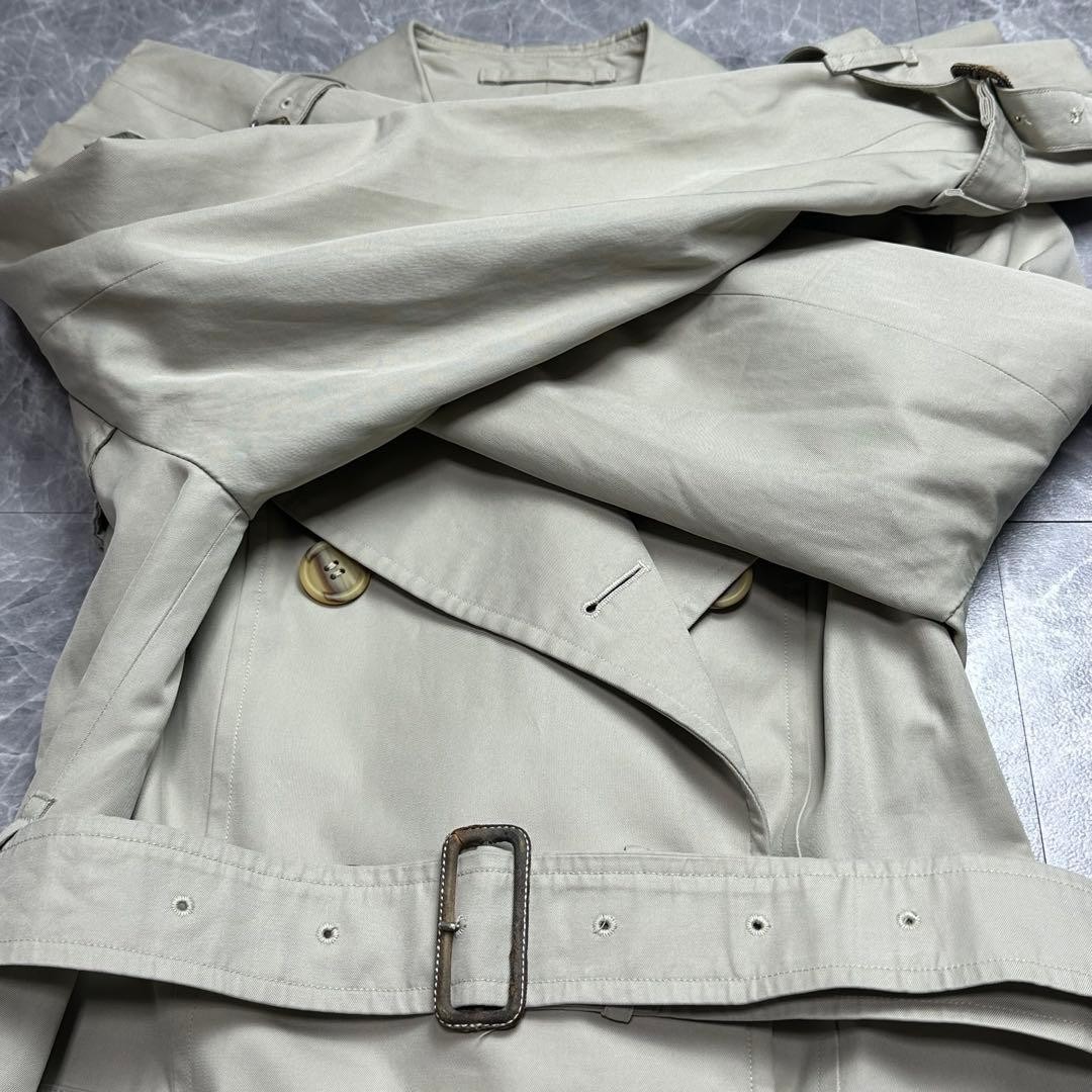 BURBERRY Nova Check Belted Long Trench Coat Beige Size L 11 Womens Used Vintage thumbnail 7