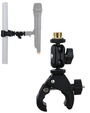 Mic Crab Clamp Microphone Mount with Double Ball Head Adjustment 1/4" to 5/8"...