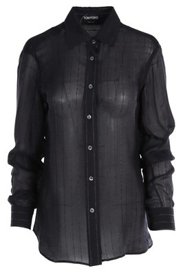 TOM FORD BLACK SILK SHIRT IT 40 UK 8