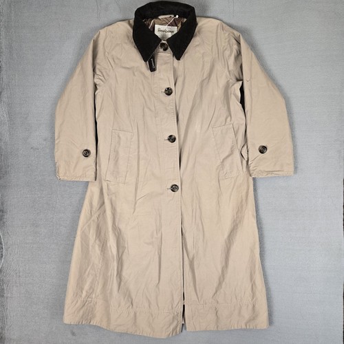 BARBOUR Lilianna Showerproof Carcoat Womens 6 Trench Jacket Long Outdoor Beige