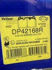 EBC DP42168R Yellowstuff Front Brake Pads for 2012–2018 Audi Q5, 2017–23 Porsche