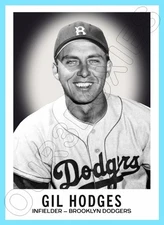 Gil Hodges Custom Made Art Card 1960 Leaf Style Brooklyn Dodgers