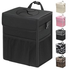 Car Trash Can with Lid, Leakproof Car Trash Bag Hanging Waterproof Autom