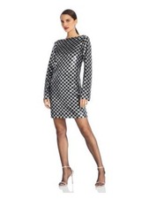 MICHAEL KORS Womens Black Lined Long Sleeve Above The Knee Sheath Dress 2