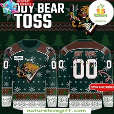Custom Ut.ah Grizzlies 2025 Teddy Bear Toss Hockey Shirt Men's Fan Gear Gift