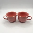 Fiesta ware Coffee Tea Cups C Handles Set of 2 Pink