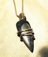 Healer's Gold Apache Gold Worry Stone Pendant Reiki Infused Pyrite Magnetite #52
