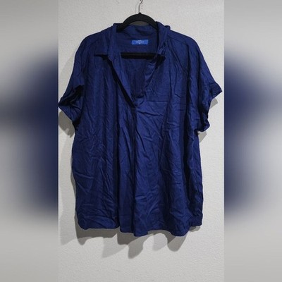 Weekend Stylish Blue V-Neck Blouse Size EU 42, US 8-10/M