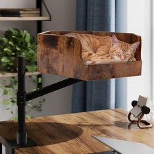 Adjustable Cat Desk Bed with Dual-Protection Locking  360  Rotation