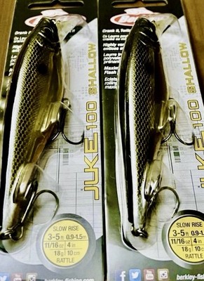 2 Berkley JUKE 100 Shallow BHBJS100-FLGD Jerkbait Fishing Lures FOOLS GOLD - NEW