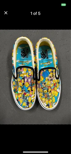 VANS Era The Simpsons Slip-On Shoes, Multicolor, Men's Size 6, Women's Size 7.5