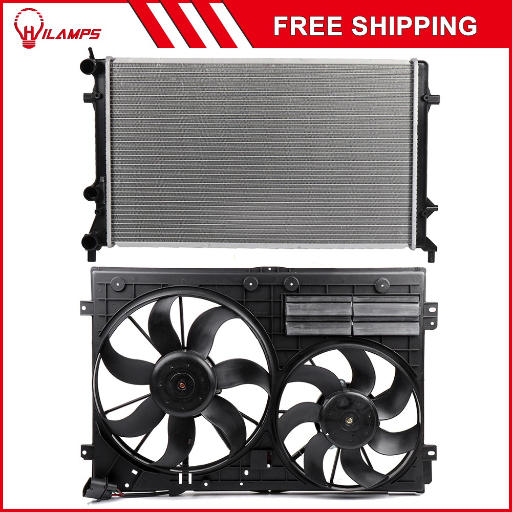 For 2011 2012 2013 Volkswagen Jetta Radiator Cooling Fan Kit Front 12V