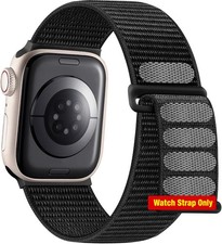Braided Stretchy Nylon Strap Compatible with Apple Watch 40mm 41mm Black