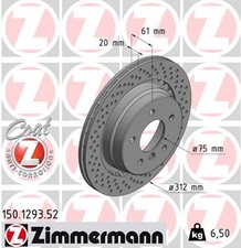 1x ZIMMERMANN Bremsscheibe SPORT Z 150.1293.52 f�r BMW E36 Z3 WIESMANN MF3 3er