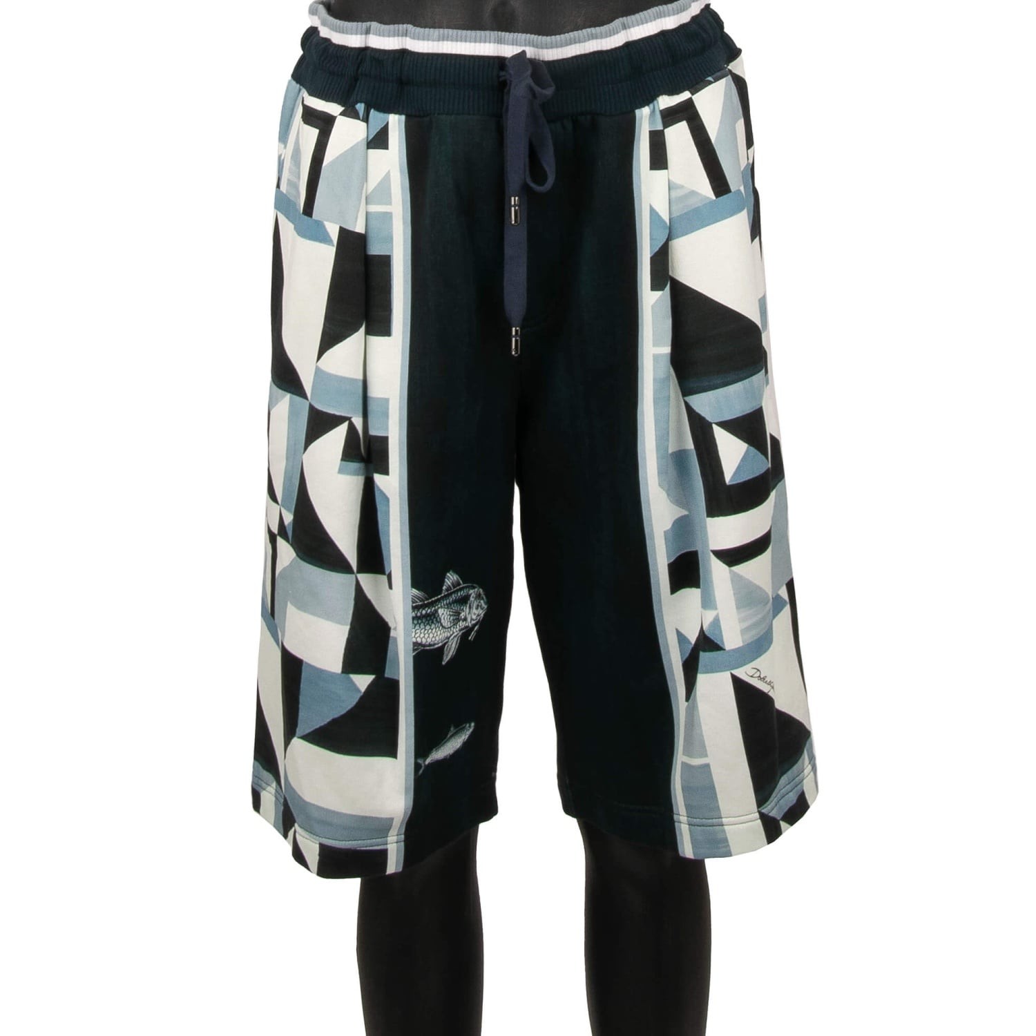 DOLCE & GABBANA DG Logo Fish Gio Ponti Sweatshorts Short Pants Blue 56 US 46 3XL