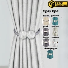 2Pcs Magnetic Ball Curtain Tiebacks Clips Window Drapery Holdbacks Holder Decor
