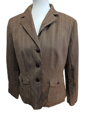 Veste Blazer femme Evan-Picone Marron à Rayures Taille L