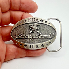 NRA Belt Buckle ILA Pewter That every man be armed Made in USA Patriotic