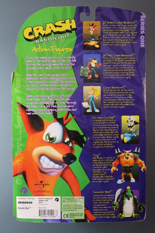 Crash Bandicoot Komodo Moe | ReSaurus 1998 | Nuevo en caja Foto 3 de 4