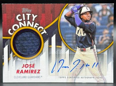2026 Topps Baseball Jose Ramirez City Connect Auto Relic Gold /50 CCS-JRA