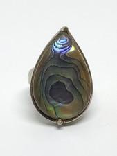 Vintage Sterling Silver 925 CFJ Thailand Abalone Ring Size 7