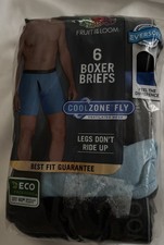 6-Pack FRUIT OF THE LOOM Boxer Briefs Eversoft Cotton CoolZone Men  s Size Medium