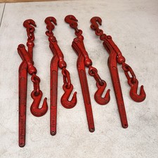 Set 4qty 14 - 516 Quick Metal Chain Binders Lever Style 2500lbs Equipment Set 4qty 14 - 516 Quick Metal Chain Binders Lever Style 2500lbs Equipment