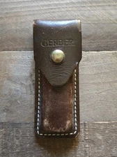 Gerber Knife Sheath Only - Dark Brown Leather Case Hunting