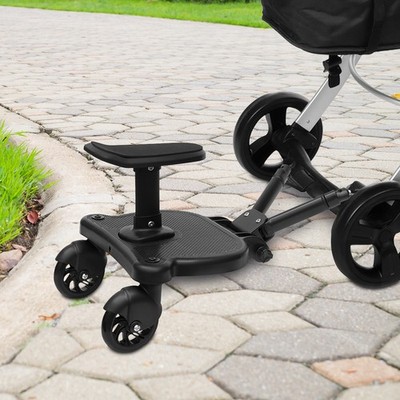 Universal 2 in 1 Stroller Ride Board w/ Detachable Seat, Stroller Glider board