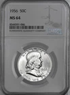 1956-P  50C FRANKLIN SILVER HALF DOLLAR "PHILADELPHIA"  NGC MS64 #8344591-066