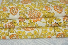 NO TARRIF CHARGES 100 ZK 175 Hand Block Floral Print 100 Cotton 5 Yard Fabric