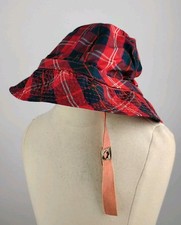 Vintage Red Tartan Plaid Toddler Bucket Hat 2T Preppy 80's 90's Christmas