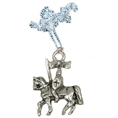 Retro Vintage KNIGHT ARMOR PENDANT NECKLACE Prince Charming Riding Horse Jewelry