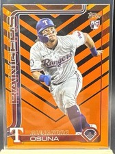 2025 Topps Update  #US10 Alejandro Osuna Rookie Holiday Foil Texas Rangers